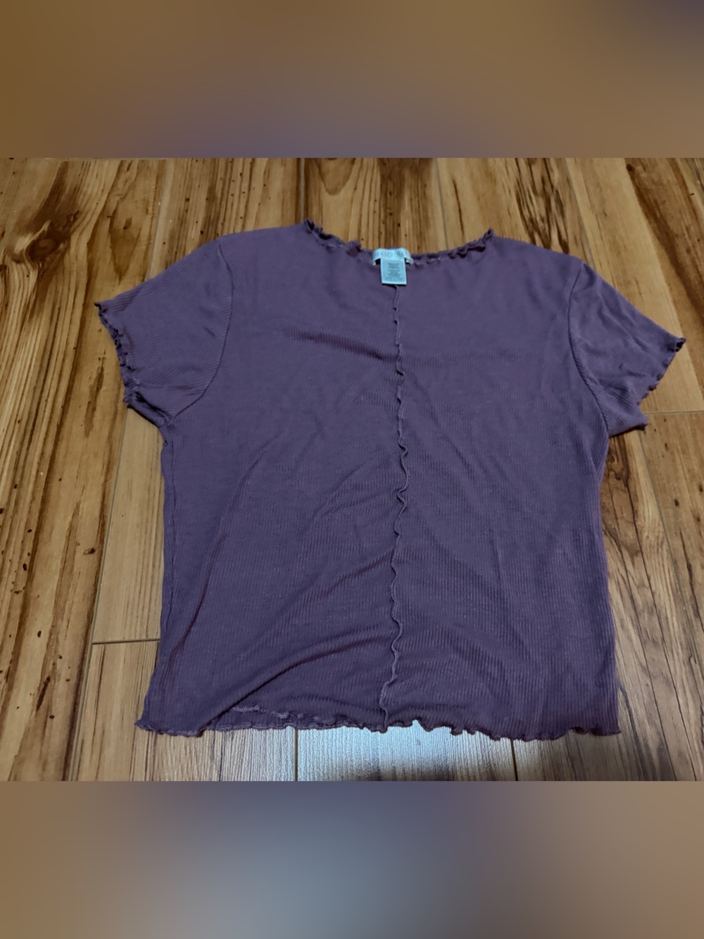 Bozzolo Dusty Purple Ribbed Short Sleeve Tee